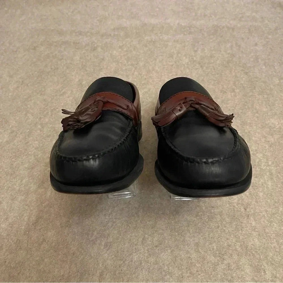 Johnston & Murphy Black Brown Leather Tassel Slip On Loafers Mens size 10.5M - Picture 3 of 10